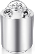 2.5 Gallon Beer Line Cleaner Keg, Keg Cleaning Kit with 2 D Spears for D Coupler, 304 Stainless Steel Kegerator Line Cleaning Kit, Keg Line Cleaning Kit with Handle Used for Beer Line Cleaning