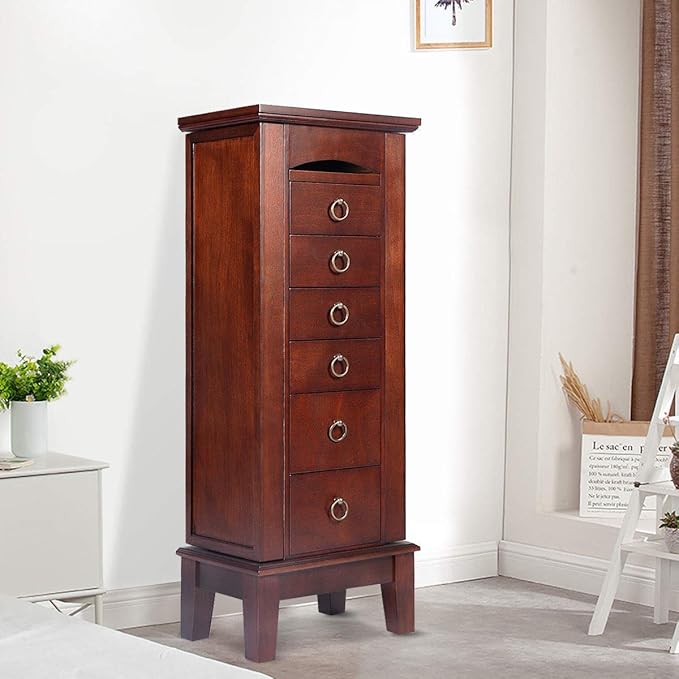 Cabinet Armoire Storage Box Chest-Stand Organizer Jewelry Wood
