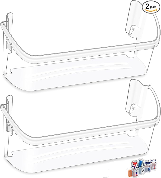 [2 PACK] UPGRADED 242126602 Refrigerator Door Bin Shelf Replacement For Frigidaire Door Shelf Replacement -LFSS2612TF0 LFSS2612TF4 Frigidaire Door Bin Bottom Shelf Parts 2421266 PS12364199 Shelves