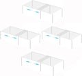 iPEGTOP Freezer Cabinet Storage Shelf Set of 4, 8 Pieces Expandable Metal Rustproof Spice Rack, Adjustable Kitchen Organizer Counter Fridge Pantry Shelf Space Saver (White)
