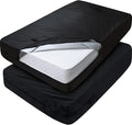 Mattress Bags for Moving and Storage, Heavy Duty Queen Mattress Bag with 4 Strong Handles, 100% Waterproof Mattress Cover/Protector for Moving Queen Size 2 Pack, Reusable Thick Tarp, Black