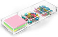 Sticky Note Holder 3 In 1 Clear Acrylic Self-Stick Memo Pads Holders Desk Organizer for School Office Home, Post Pop Notes Dispenser for 3"X3" Note Pads (BQ211)
