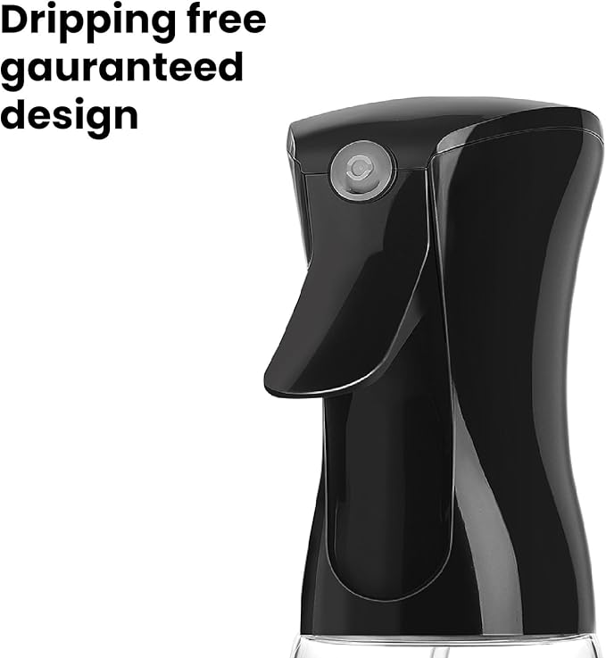 Mistifi oil spray 200ml PET bottle/150ml Glass. Fine Mist Spray Bottle for Air Fryer, Olive Oil, Healthy Nonstick Frying, Commercial & Home Kitchen Use (Black Head*2Pcs)