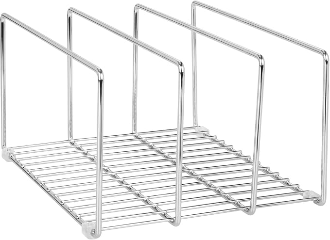 mDesign Baking Tray Rack — Wire Rack for Sorting Trays, Pans and other Cookware Items — Free-Standing Pan Stand for the Kitchen — Chrome