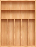 Unibambou Bamboo Utensil Drawer Organizer, Silverware Tray Organizer, Kitchen Drawer Organizer for Flatware Cutlery, Silverware Tray for Drawer (Natural, Large 12x16.5 Inch)