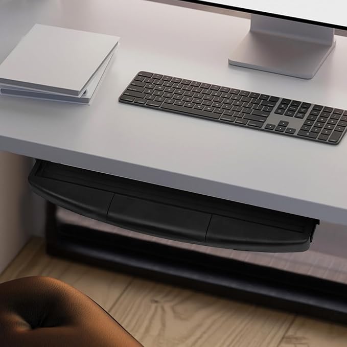 SEWACC Under Desk Keyboard Tray Slide Out Platform Ergonomic Keyboard Drawer for Easy Access Durable Construction for Office and Home Use