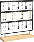 Julysky Earring Holder Organizer,Earring Holder Stand for Hanging Earrings,Earring Display Stand，Earring Organizer Stand，Earring Tree (Black, 3 Layers)