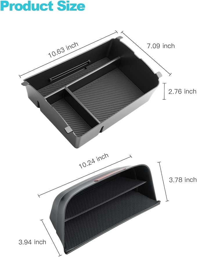 CDEFG 2Pcs for 2026 Hyundai Palisade Center Console Organizer for 2026 Hyundai Palisade Accessories Middle Console Armrest Storage Box (Only for 7-Seater Split Armrest)