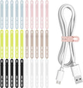 Donruby 30Pcs Silicone Cable Ties - Reusable & Washable with Adjustable Locking Buckles, High Elasticity Cable Management Straps for Home, Office, School, Travel Essential Cord Organizer (6 Colors)