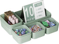 Drawer Organizers Bins 10 PCS for Bathroom Makeup Desk Office | with Non-slip Pads, 3 Sizes, Plastic Tray, Vanity Organizer, Kitchen Utensils Organizer