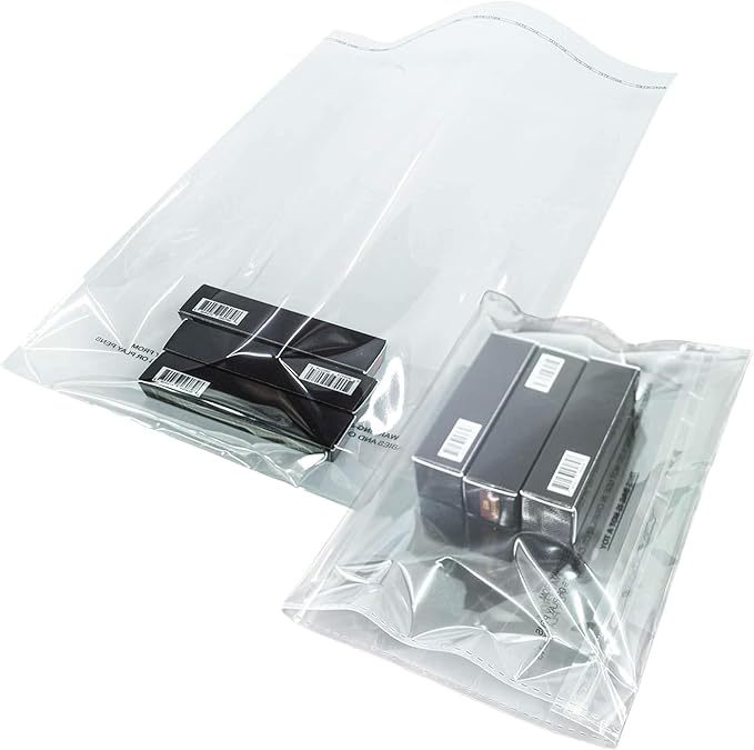 The Elixir Packaging 400 Count 10 x 13 Clear Poly Bag with Suffocation Warning Reclesable Transparent Plastic Tote Backpack Mailer Bag, Food Grade Material, 1.5 Mil Thickness