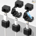 Art3d 8 Pack Magnetic Cable Clips, Black Cable Management Accessories, Cord Smooth Adjustable & Adhesive Backing Cord Organizer for Office Home Organization, Desk, Wall, Nightstand, Phone, Car