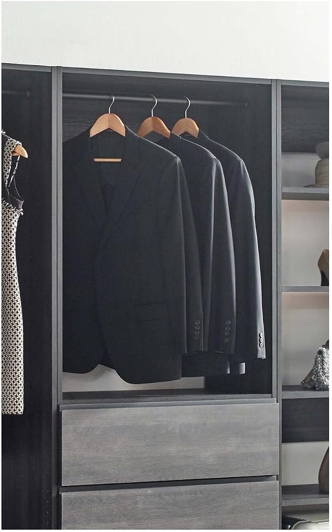 Maykoosh Closet System Organizer - Customizable Walk-in Wardrobe Storage Black/Model ABDE 4 Closet