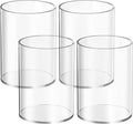 Mototo 4 Pieces Clear Acrylic Pen Holder Round Acrylic Pencil Cup Clear Makeup Bush Holder Acrylic Desktop Stationery Organizer for Office School Home Desk Accessories (4 Pack, Round)