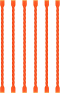 6 PCS 6-Inch Silicone Cable Ties Dia 5mm Reusable Steel-Core Rubber Twist Ties Bendable Cable Ties for Bundling and Holding, All Purpose Cord Tie for Indoor and Outdoor (Orange)
