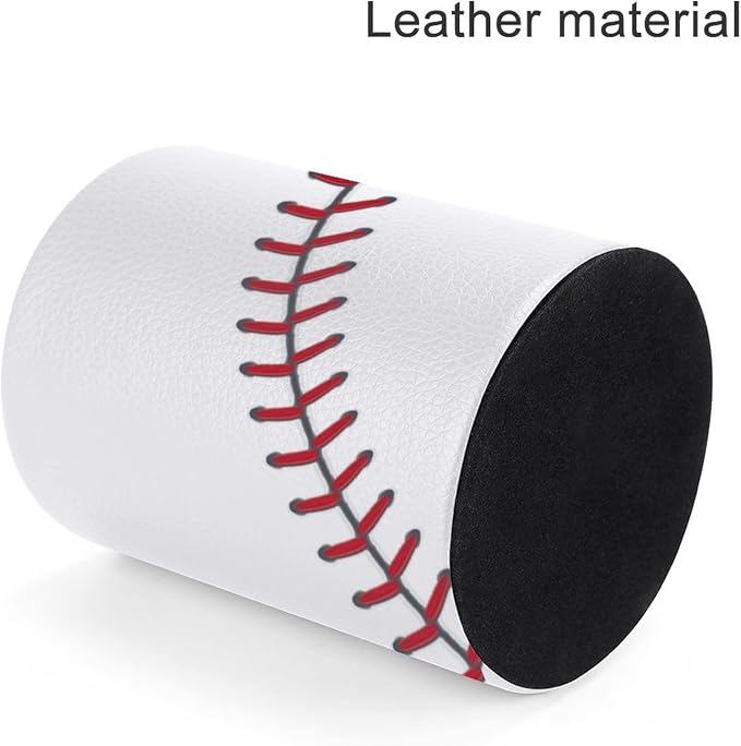 Ball Lace Baseball Pen Holder Pencil Cup for Desk Organizer | Cute Makeup Brush Holder PU Multifunctional Office Suppliesfor Decor Home Classroom School