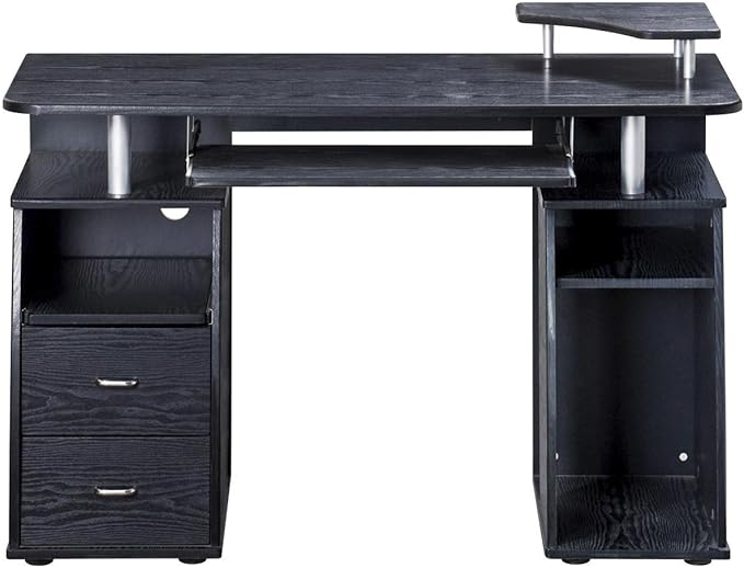 Techni Mobili 47" Computer Desk w/Drawers,Storage & Printer Shelf,Espresso | 47" desk with drawers, printer shelf, pull‑out keyboard tray, open storage, sturdy frame, spacious workstation home office