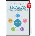 LOLUIS Mental Health Poster, La Salud Mental Spanish Learning Tools Educational Supplies Art Print (Técnicas Para Centrarse, Custom Frame Type)