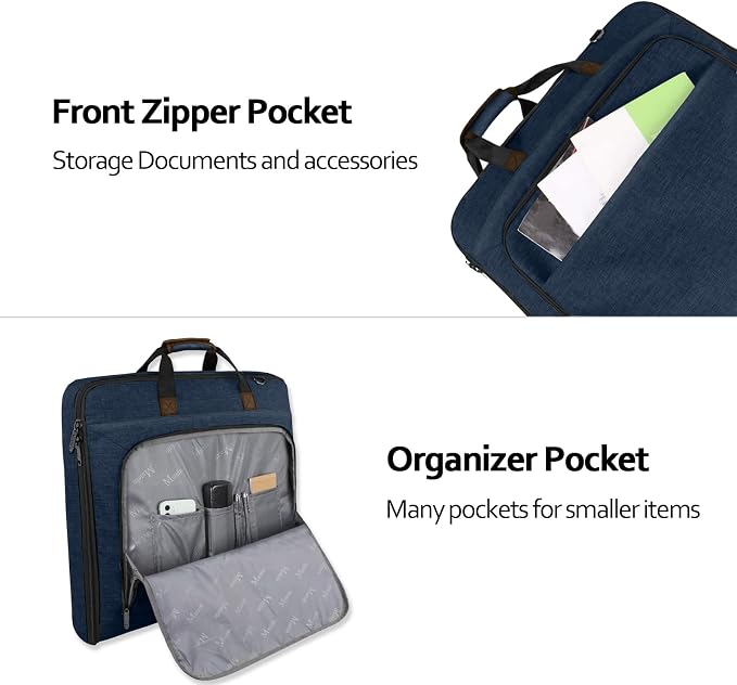 MATEIN Travel Garment Bags, Large Convertible Carry On Garment Bag, Blue | Wrinkle-Free, Hanging Travel Suit Luggage, 2 in 1 Suit Carrier Suitcase, Shoulder Strap, For Business Trip, For Men Women