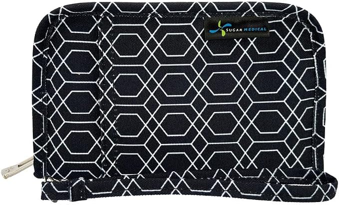 Sugar Medical Diabetes Supply Case | Medical Supplies Travel Bag | Glucose Meter Organizer | Diabetic Care Products | Glucometer Kit (Geometric)