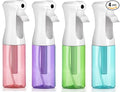 VIGOR PATH Continuous Fine Mist Spray Bottle – 6.7oz/200ml Refillable Water Mister for Hair, Cleaning, Plants & Beauty (Variety Pack)