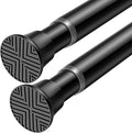 2Pack Curtain Rods for Windows 30-77Inch Black Tension Curtain Rod Adjustable Curtain Rod No Drilling Spring Rod Tension Rods for Doorway,Closet,Kitchen,Window