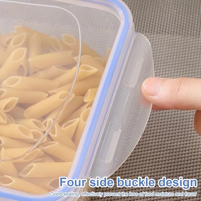 4 Pack Refrigerator Organizers and Storage,Stackable Refrigerator Organizer Bins with Lids,Clear Plastic Food Storage Bins for Kitchen, for Fruit, Vegetable, Food, Drinks, Cereals(COLOR:Transparent)