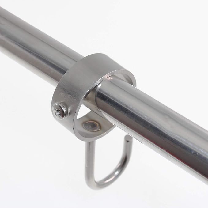 Stainless Steel Kitchen Hanger Hooks,Heavy Duty Rod Tube Rail Hanger Hooks for Hanging Pots and Pans,Towels,Oven Mitts,Fits for 32mm/1" Dia Rod,6 Pack