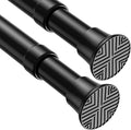 2pack Spring Tension Rods 23-46 Inch Adjustable black Tension Rod Spring Curtain Rod Extendable Spring Loaded Curtain Rods Tension Rod for Curtains,Closet,Kitchen