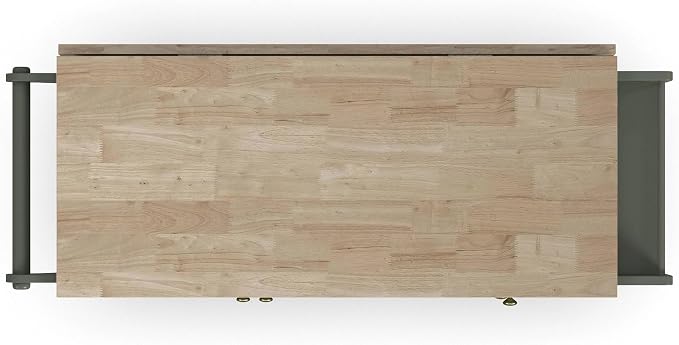 Homestyles Mobile Kitchen Island Cart with Wood Top and Dropleaf Breakfast Bar, 18" D x 53.5" W x 36" H, Green
