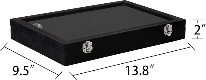 Frebeauty 24 Grid Earring Organizer,Velvet Jewelry Tray with Clear Lid | Drawer Jewelry Organizer for Rings Studs Brooch,Adjustable Divider,Dustproof Design,Earring Storage,Trinket Box,13.8×9.5Inch