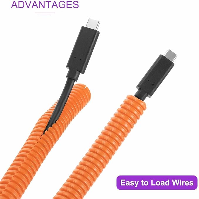 DMiotech 20ft Wire Loom Split Tubing 1 Inch(25.4mm) ID, Cord Protectors from Pet Flexible Conduit Cable Management for Office Home Garden, Orange
