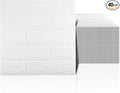 40 PCS White 3D Wall Panels, 58 sq.feet Coverage, Printable Wallpaper Sticker with Self-Adhesive Waterproof Brick PE Foam Wall Panels Peel and Stick for Interior Wall Decor Home Decoration