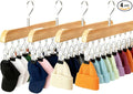 4 Pack Hat Hangers for Closet Display, Wooden Hat Storage Organizer with 40 Metal Clips for Baseball Caps, Summer Hat Rack for Beanie, Skullies, Visors, Natural Wood Color