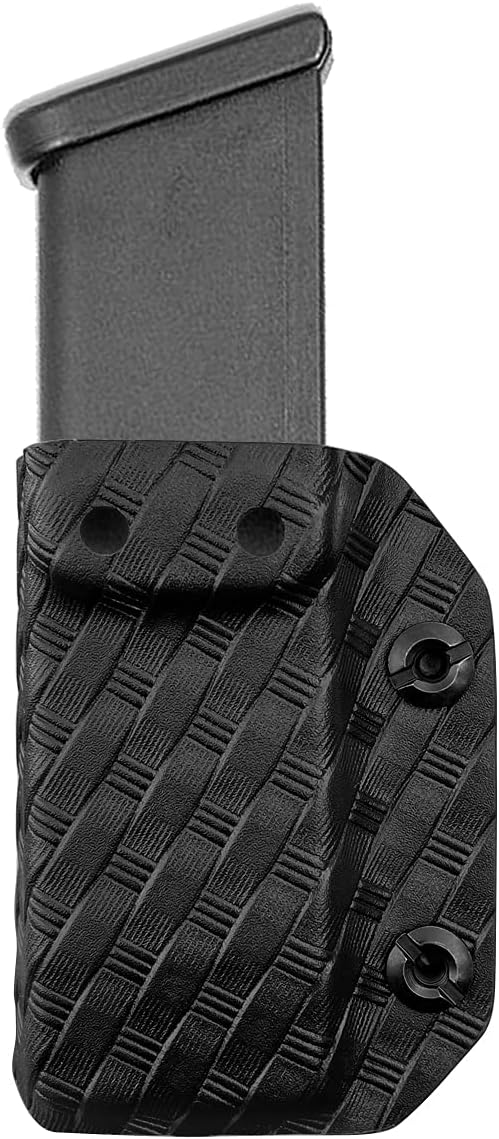 POLE.CRAFT IWB/OWB Magazine Holster Kydex - Mag Carrier Fits: 9mm .40 Double Stack / 9mm .40 Single Stack - P365 1911 Glock 19 19X 17 26 27 28 43 22 23 25 26 27 31 32 33 34 35 37 38 Glock43X .. Mag