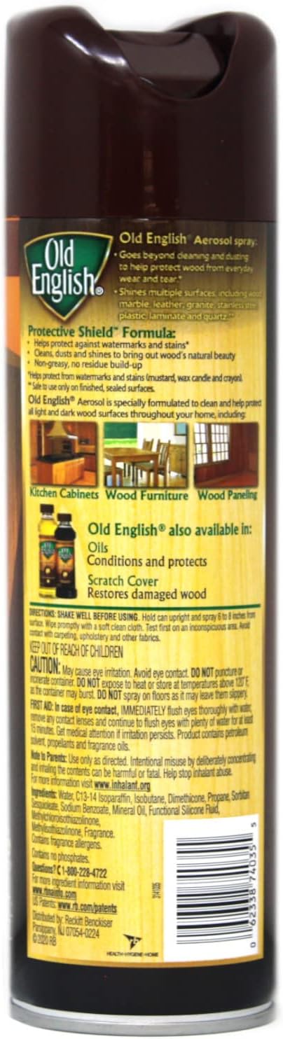 Old English Aerosol Wood Protector & Cleaner, Fresh Lemon 12.5 oz - 2 pk