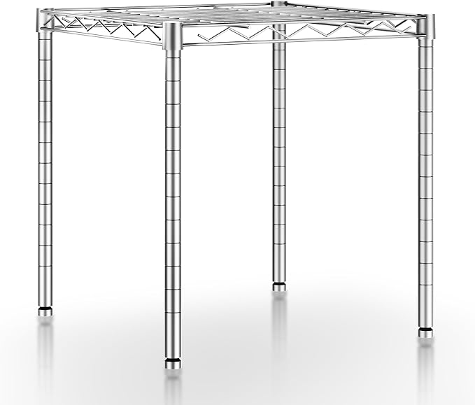 Xcity Storage Shelves, 1 Tier Heavy Duty Metal Shelving Unit, 350 LBS Adjustable Steel Wire Shelf for Commercial, Pantry, Kitchen, Garage, 14" D x 14" W x 15" H, Chrome