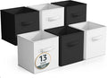 Sorbus Fabric Storage Cubes - 6 Foldable Storage Bins for Organizing Pantry, Cubbies, Toy Box - Clothes Storage & Closet Organizer - 13 Inch Collapsible Cube Baskets for Shelves with Handle