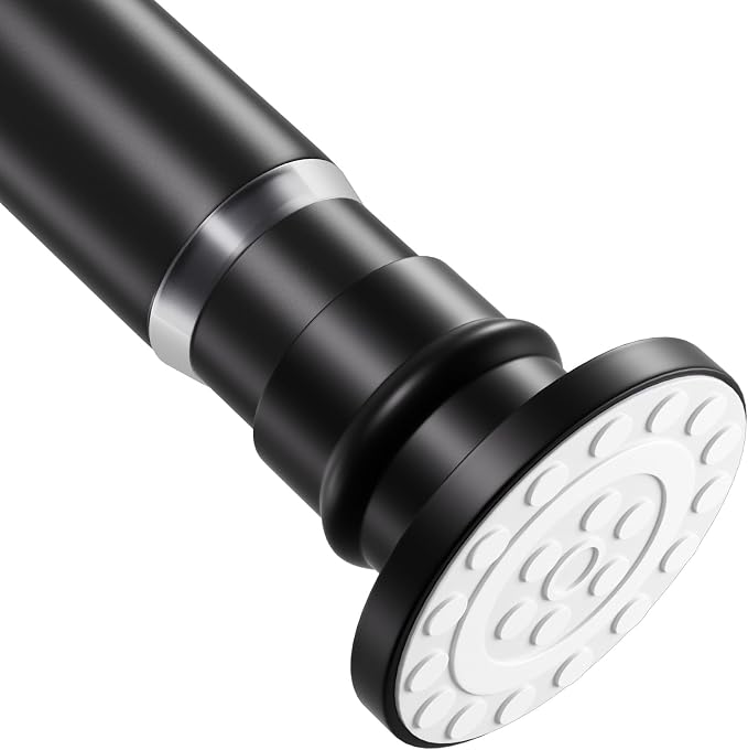 XQIYY Small Shower Curtain Rod 18-32 Inches, Grey Short Tension Rod | Fits Compact Showers and Tight Recesses Without Any Overhang