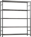 Sakugi Storage Shelves - 5 Tier Shelf Organizer, Heavy Duty Garage Shelving Unit with Leveling Feet, Stable Metal Shelves Organizer for Pantry, Kitchen and Closet, 46.3" W x 12.6" D x 60.3" H, Black