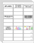 MFLABEL Address Labels, 1" x2-5/8 Mailing Labels, 30-UP White Shipping Labels for Inkjet or Laser Printer, 4500 Sticker Labels (150 Sheets), 30 Labels per Sheet