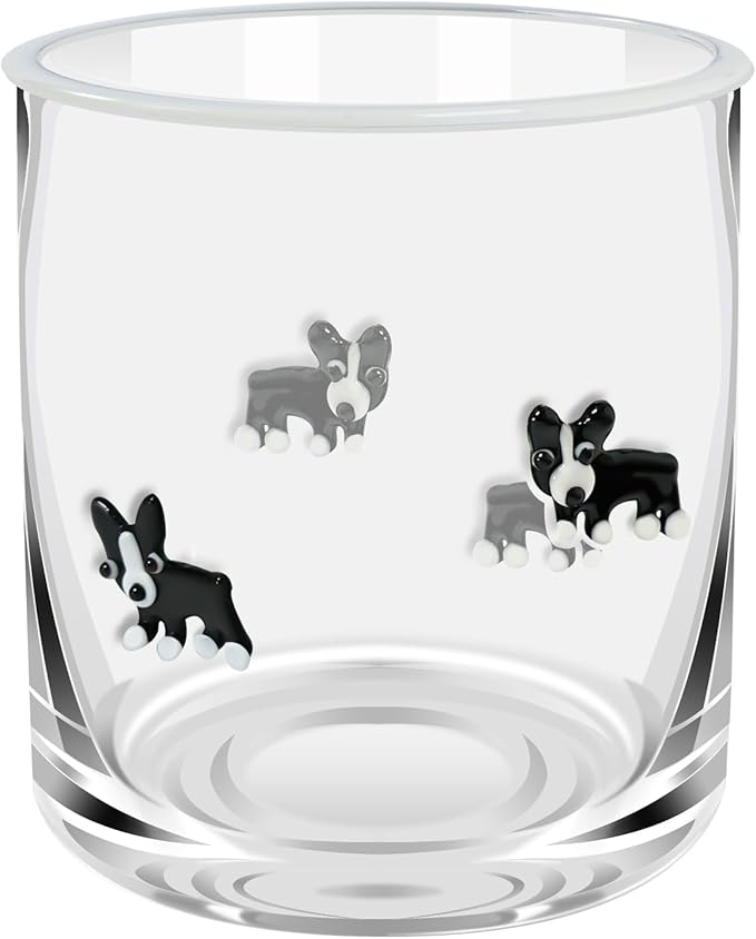 14 Ounce Icon Juice Glasses, Aesthetic Cocktail & Old Fashioned Drinking Glasses, Iconic Clear Glass Cups for Women, Sister, Friend & Party Gifts (Black)