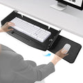 Solid Steel Under Desk Keyboard Tray Slide Out with 360° Rotating Mouse Platform,Keyboard Shelf Sliding,Under Desk Mounted Keyboard Holder,Under Desk Keyboard Drawer 28"Lx11"W