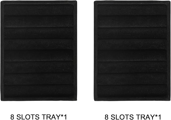 Frebeauty Small Jewelry Trays for Drawer,2 Pack 7 Slots Ring Organizer | Jewelry Box Inserts,Drawer Inserts,Vanity Drawer Organizer,Mini Size,Compact Ring Holder,Stackable Ring Tray