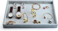 Oirlv Velvet Stackable Jewelry Trays Grids Rings Earrings Bracelet Watch Showcase Display Tray