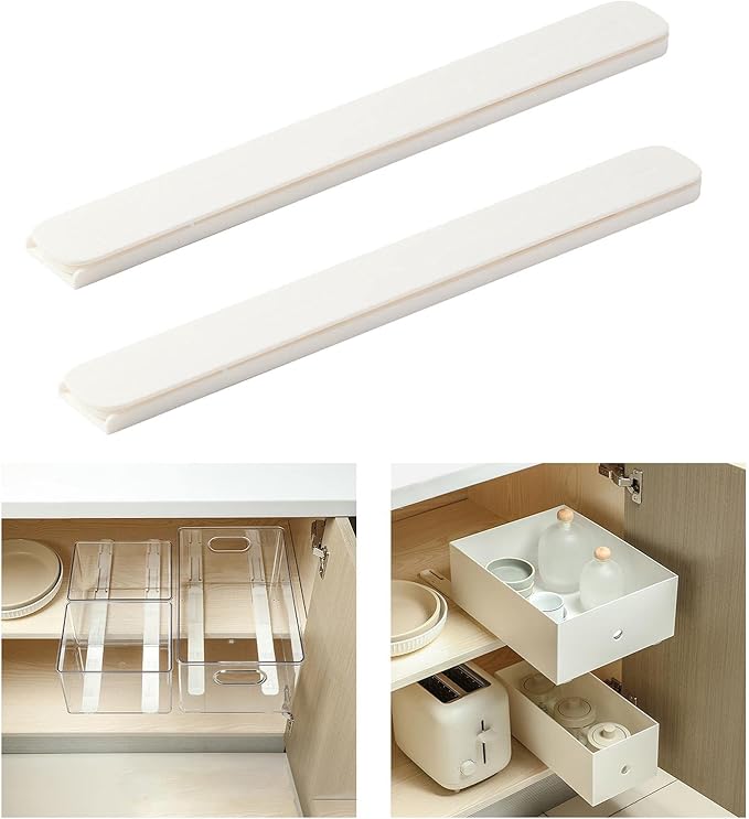 2Pcs Basket Pull Out Rail Storage Organization Accessories DIY Drawer Organizers Slides Storage Basket Slide Track for Bedroom Bins Shelves