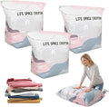 No-Pump Large Vacuum Storage Compression Bags, 2026 Upgrade Heavy-Duty Reusable Jumbo Cube Vacuum Seal Bags 28 Inch Space Saving Organizer for Off-Season Bedding Pillows Clothes