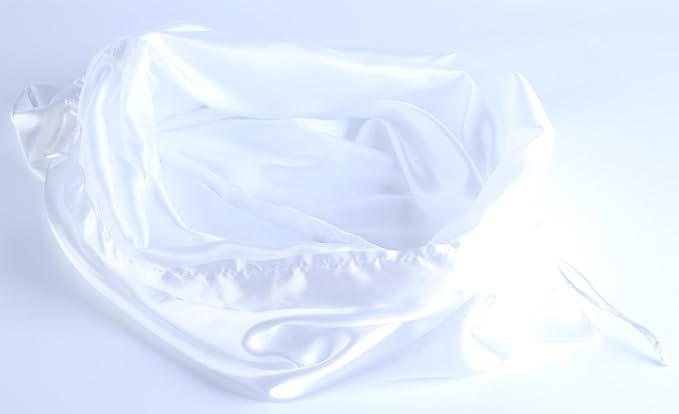 SANSAM Drawstring Satin Silk Dust Bag,4pcs White 12''x16'' Dust Cover Storage Bags for Purses, Handbags, Travel Storage Pouch for Shoes, Boots