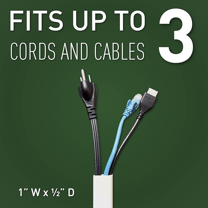 Legrand Wiremold Cable Management Kit, CordMate II, Cord Organizer and Hider, Cord Cover, Concealer, and Protector for Wall, Medium Capacity, CMK50