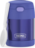THERMOS FUNTAINER Insulated Food Jar, 10 Ounce, Kid Friendly Food Jar with Foldable Spoon, Purple